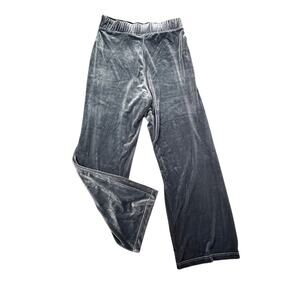 Susan Graver Gray Velour Pull-On Pants Women's Medium Polyester Spandex